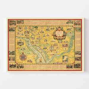 Vintage Map of Washington, DC 1938