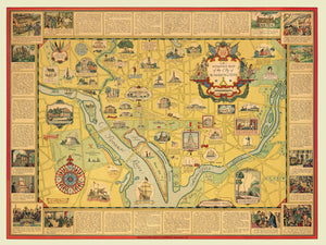 Vintage Map of Washington, DC 1938