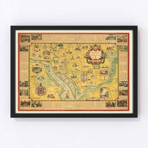 Vintage Map of Washington, DC 1938