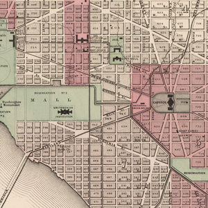 Vintage Map of Washington, DC 1866