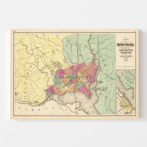 Vintage Map of Washington, DC 1873