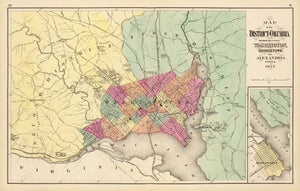 Vintage Map of Washington, DC 1873