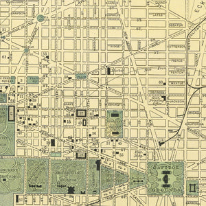Vintage Map of Washington, DC 1891