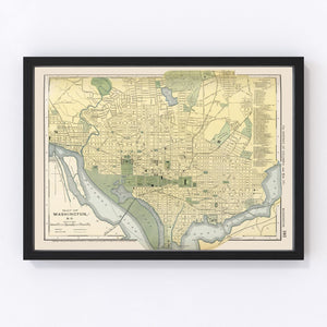 Vintage Map of Washington, DC 1891