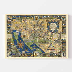 Vintage Map of Washington, DC 1926