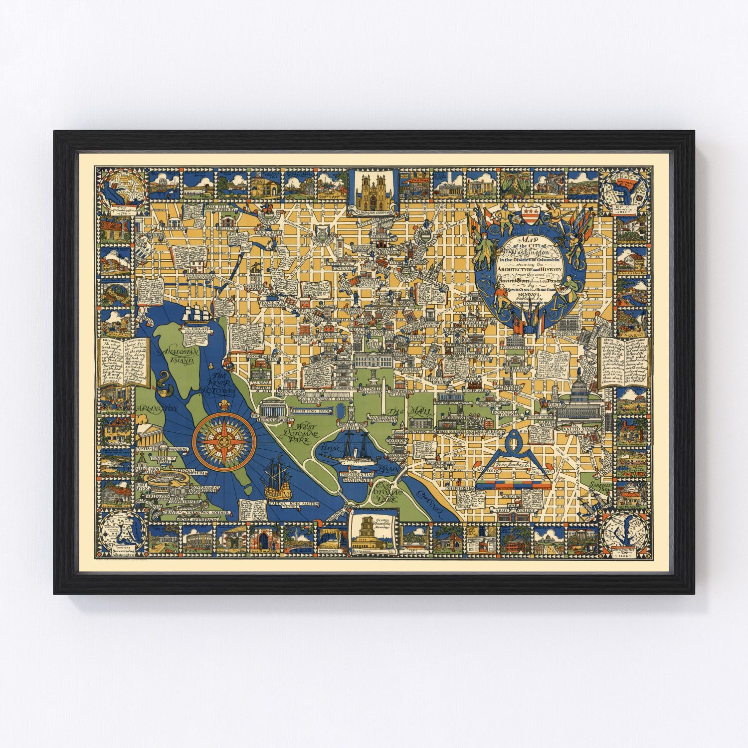 Vintage Map of Washington, DC 1926