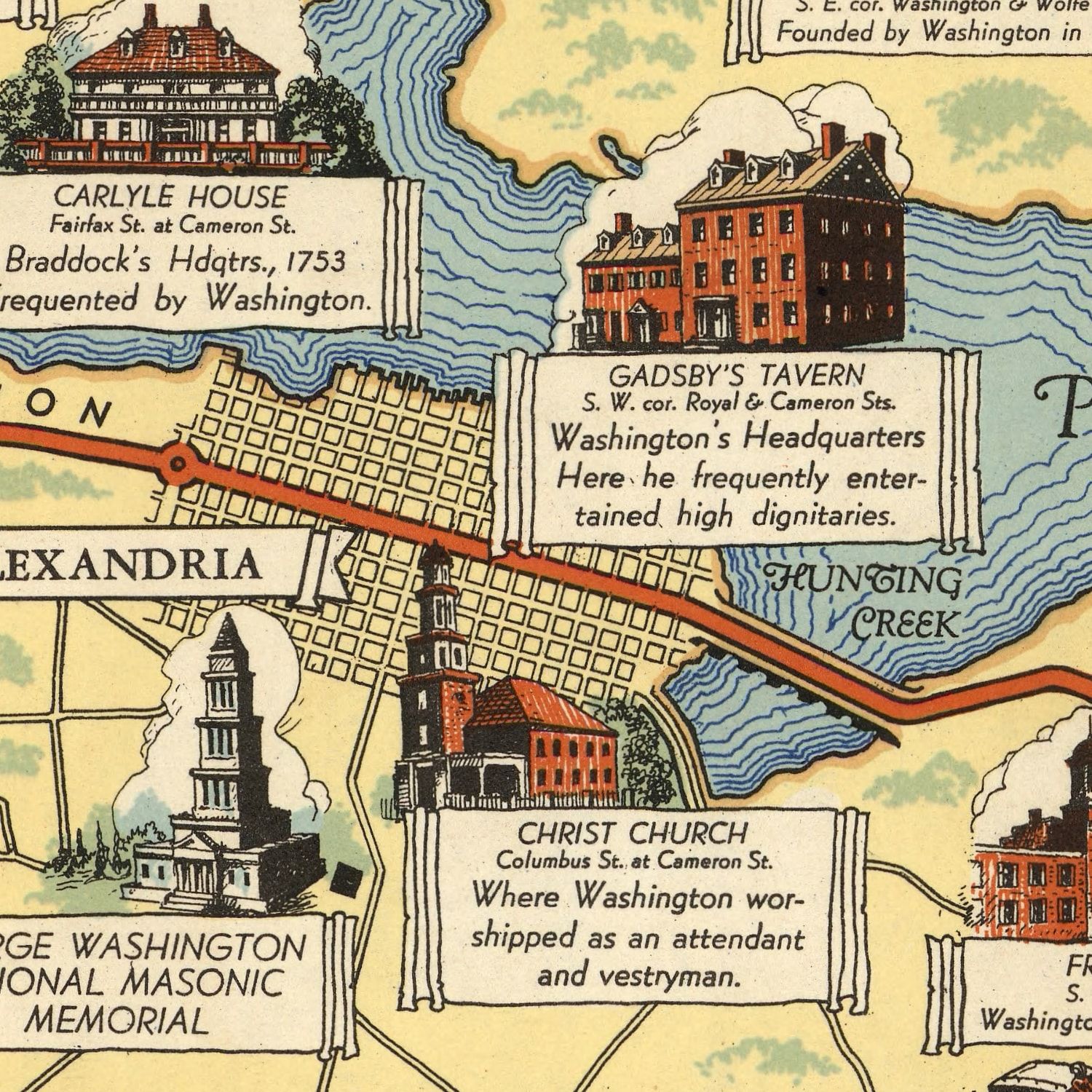 Vintage Map of Washington, DC 1932