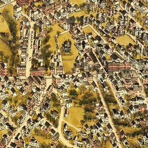 Vintage Map of Beverly, Massachusetts 1886