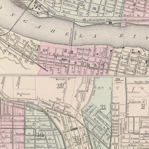 Vintage Map of Pittsburgh, Pennsylvania 1886