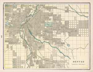 Vintage Map of Denver, Colorado 1901