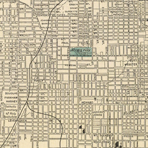Vintage Map of Omaha, Nebraska 1901