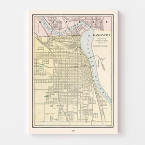 Vintage Map of Kansas City, Kansas 1901
