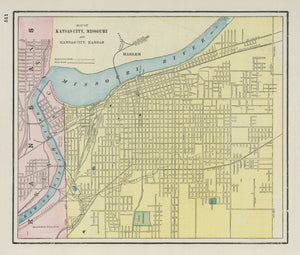 Vintage Map of Kansas City, Kansas 1901