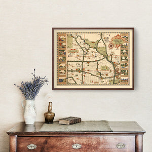 Vintage Map of Kansas City, Missouri 1930