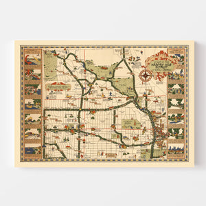 Vintage Map of Kansas City, Missouri 1930