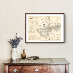 Vintage Map of Boston, Massachusetts 1835