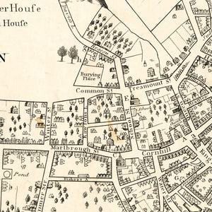 Vintage Map of Boston, Massachusetts 1835