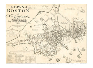 Vintage Map of Boston, Massachusetts 1835