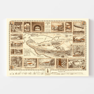 Vintage Map of Palo Alto, California 1925