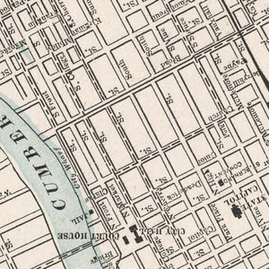 Vintage Map of Nashville, Tennessee 1901