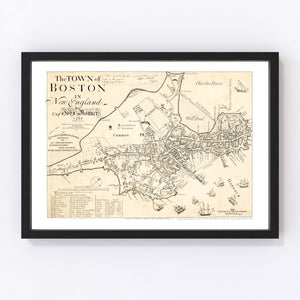 Vintage Map of Boston, Massachusetts 1835