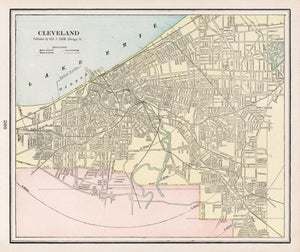 Vintage Map of Cleveland, Ohio 1901