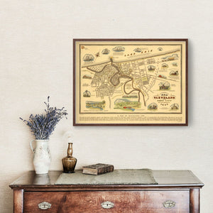 Vintage Map of Cleveland, Ohio 1937