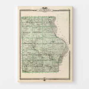 Vintage Map of Alamakee County, Iowa 1875