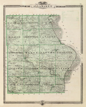 Vintage Map of Alamakee County, Iowa 1875