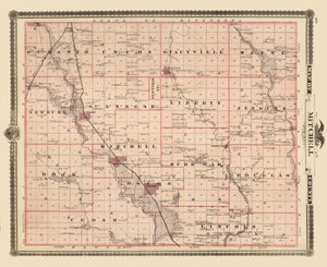 Vintage Map of Mitchell County, Iowa 1875