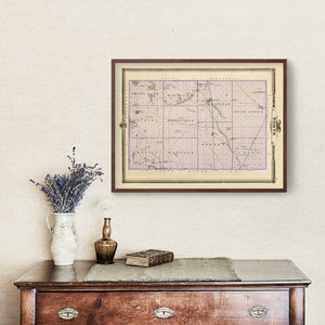 Vintage Map of Worth County, Iowa 1875