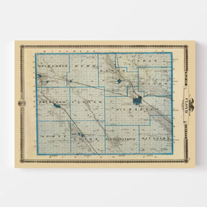 Vintage Map of Floyd County, Iowa 1875