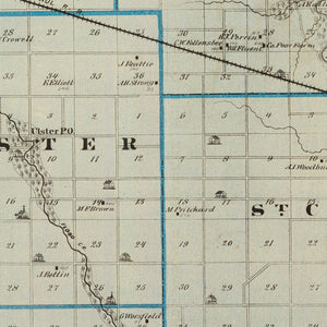 Vintage Map of Floyd County, Iowa 1875