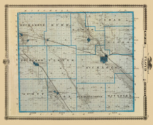 Vintage Map of Floyd County, Iowa 1875