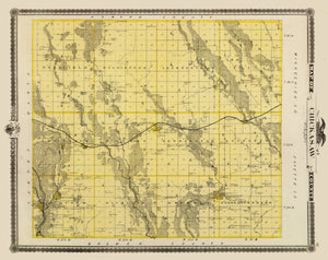 Vintage Map of Chickasaw County, Iowa 1875