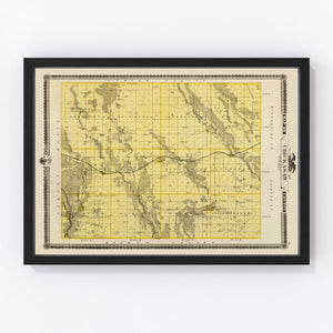 Vintage Map of Chickasaw County, Iowa 1875