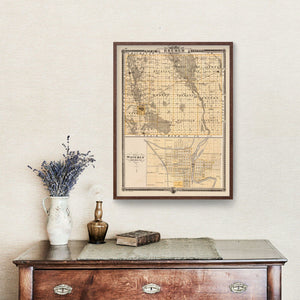 Vintage Map of Bremer County, Iowa 1875