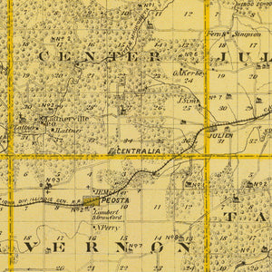 Vintage Map of Dubuque County, Iowa 1875