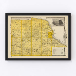 Vintage Map of Dubuque County, Iowa 1875