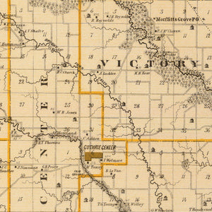 Vintage Map of Guthrie County, Iowa 1875