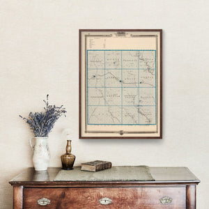 Vintage Map of Carroll County, Iowa 1875