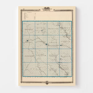 Vintage Map of Carroll County, Iowa 1875