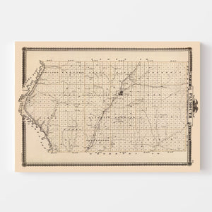 Vintage Map of Plymouth County, Iowa 1875
