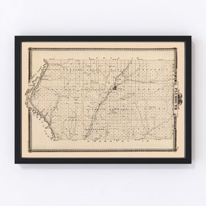 Vintage Map of Plymouth County, Iowa 1875