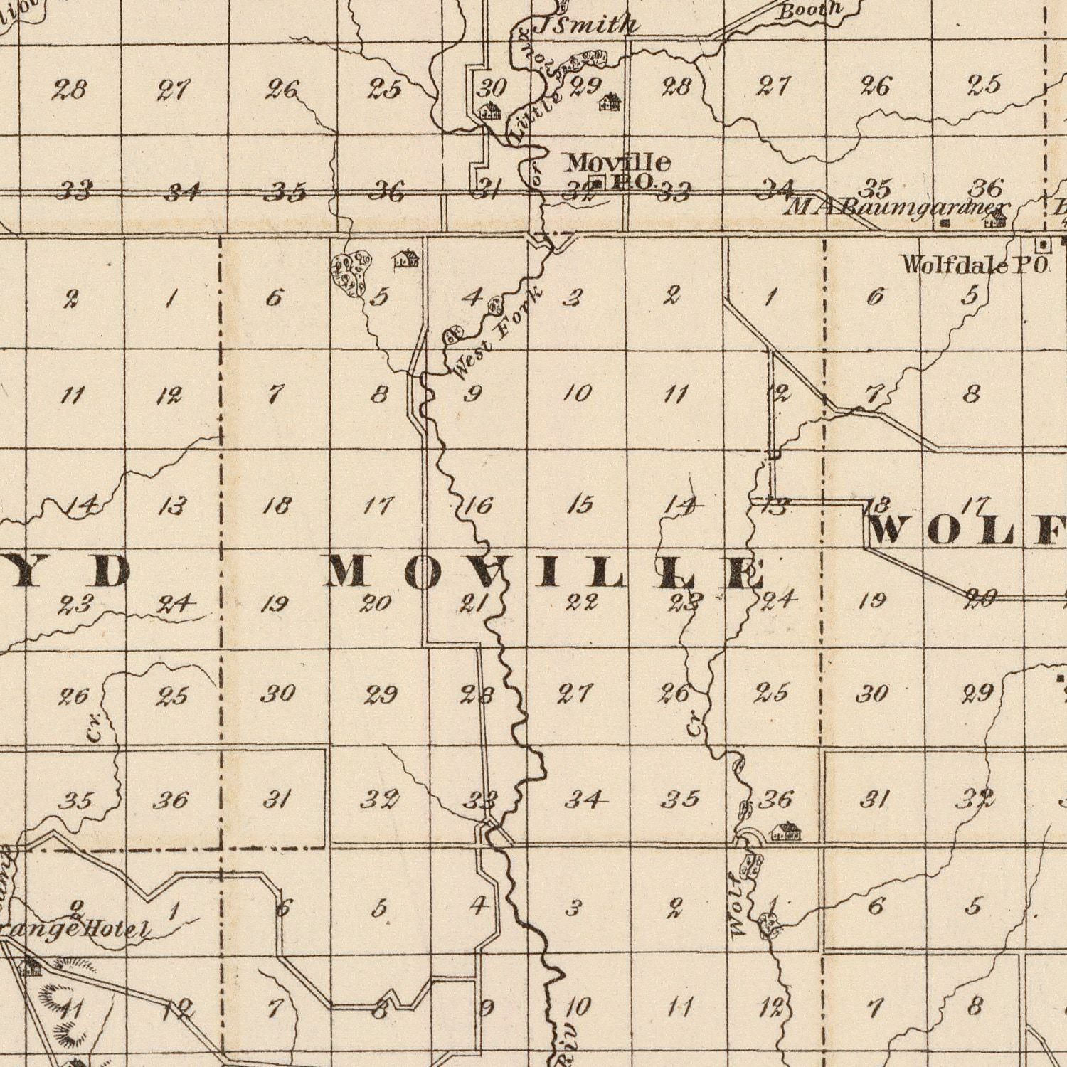Vintage Map of Woodbury County, Iowa 1875