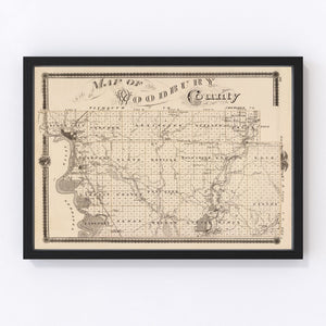 Vintage Map of Woodbury County, Iowa 1875