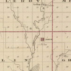 Vintage Map of Audubon County, Iowa 1875