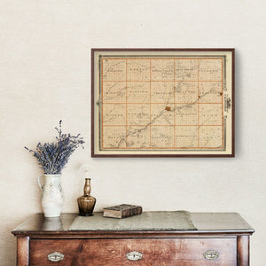 Vintage Map of Crawford County, Iowa 1875
