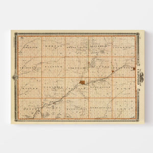 Vintage Map of Crawford County, Iowa 1875
