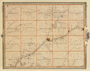 Vintage Map of Crawford County, Iowa 1875